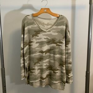 American Eagle Plush Long Sleeve Waffle Tee
